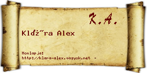 Klára Alex névjegykártya
