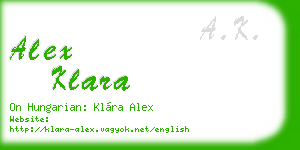 alex klara business card
